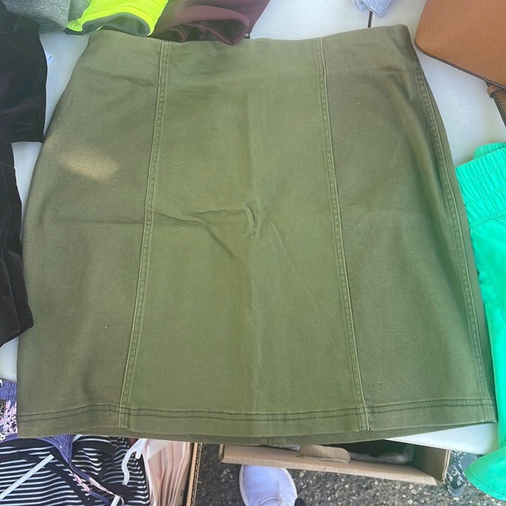 Army green skirt